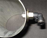 Injector mount closeup inside tube